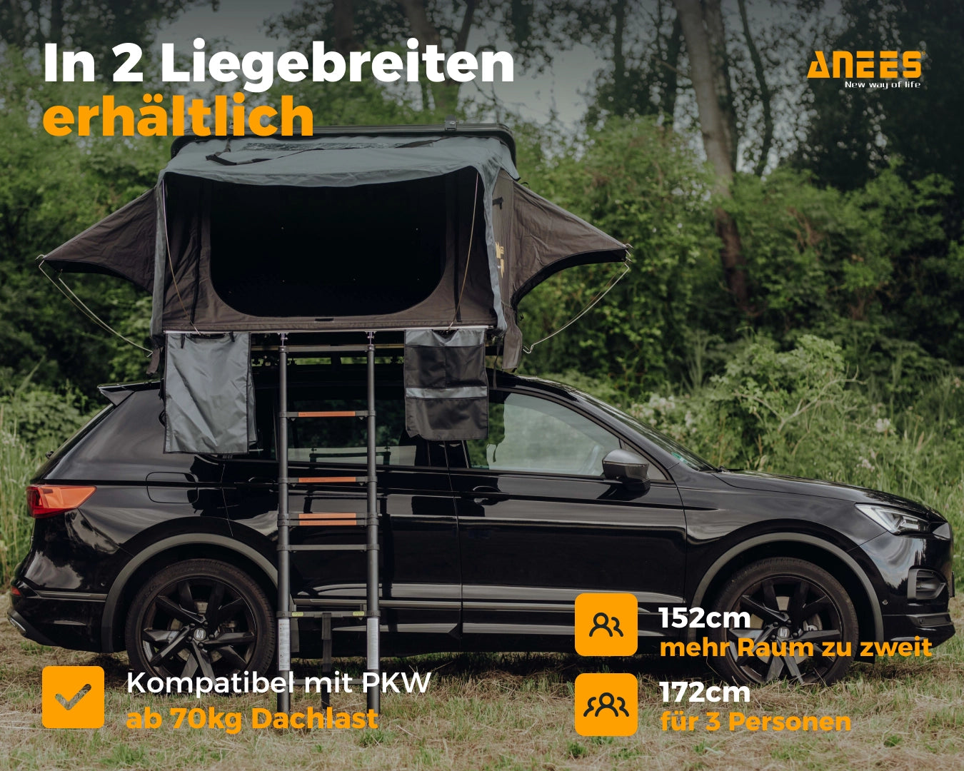 dachlast bei dachzelt ANEES Alu Dachzelt Hybrid ➤ Komfort und Freiheit für Abenteurer