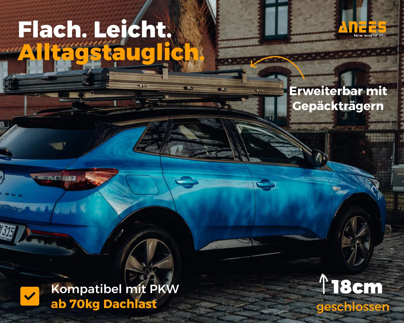 dachzelt flach ANEES Alu Dachzelt Square